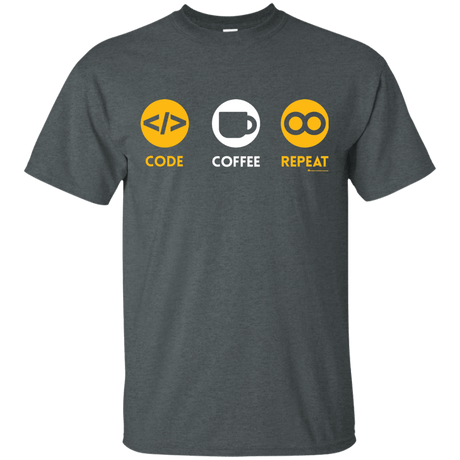 T-Shirts Dark Heather / Small Code Coffee Repeat T-Shirt