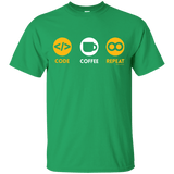 T-Shirts Irish Green / Small Code Coffee Repeat T-Shirt