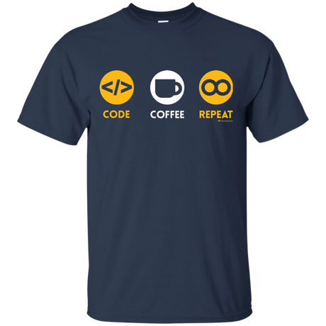 T-Shirts Navy / Small Code Coffee Repeat T-Shirt