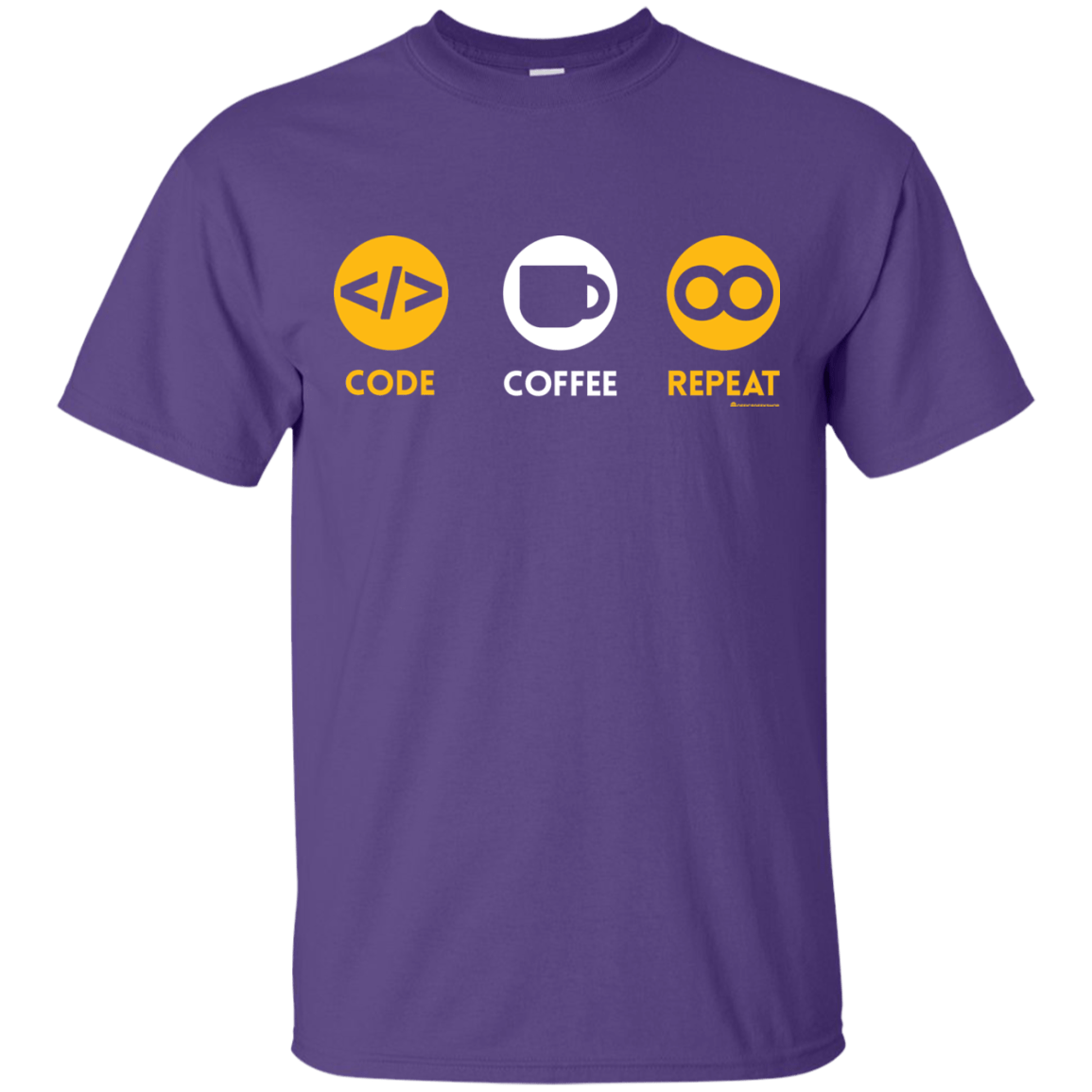 T-Shirts Purple / Small Code Coffee Repeat T-Shirt