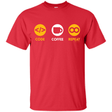 T-Shirts Red / Small Code Coffee Repeat T-Shirt