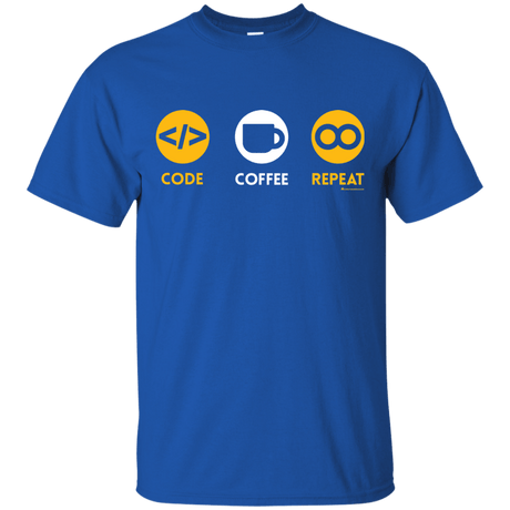 T-Shirts Royal / Small Code Coffee Repeat T-Shirt