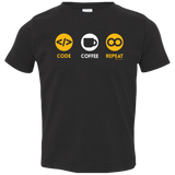 T-Shirts Black / 2T Code Coffee Repeat Toddler Premium T-Shirt