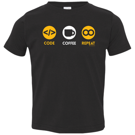 T-Shirts Black / 2T Code Coffee Repeat Toddler Premium T-Shirt