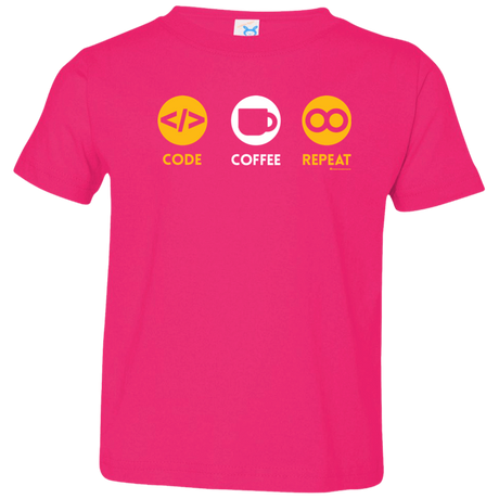 T-Shirts Hot Pink / 2T Code Coffee Repeat Toddler Premium T-Shirt