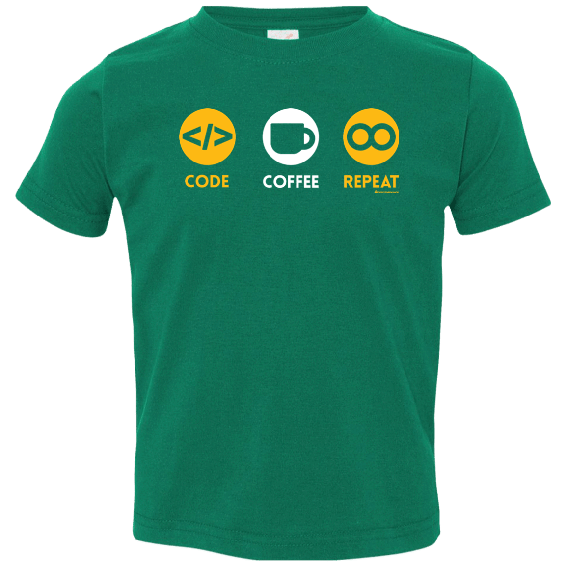 T-Shirts Kelly / 2T Code Coffee Repeat Toddler Premium T-Shirt