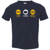 T-Shirts Navy / 2T Code Coffee Repeat Toddler Premium T-Shirt