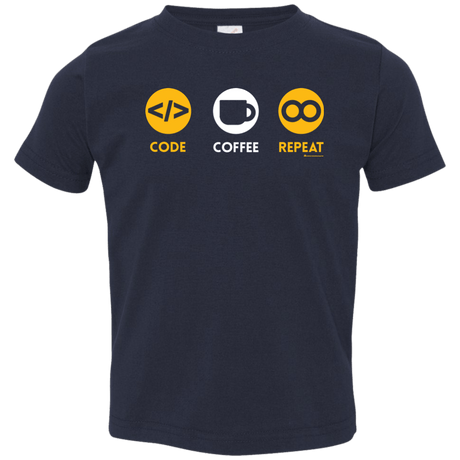 T-Shirts Navy / 2T Code Coffee Repeat Toddler Premium T-Shirt