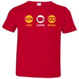 T-Shirts Red / 2T Code Coffee Repeat Toddler Premium T-Shirt