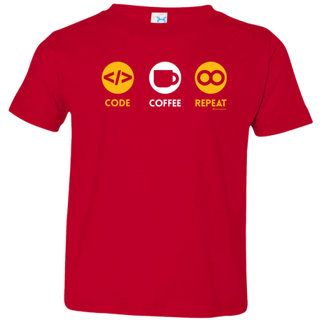 T-Shirts Red / 2T Code Coffee Repeat Toddler Premium T-Shirt