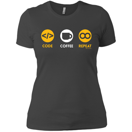 T-Shirts Heavy Metal / X-Small Code Coffee Repeat Women's Premium T-Shirt