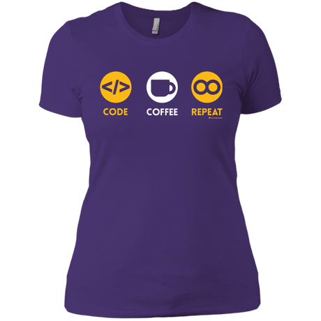 T-Shirts Purple Rush/ / X-Small Code Coffee Repeat Women's Premium T-Shirt