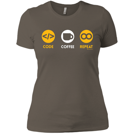 T-Shirts Warm Grey / X-Small Code Coffee Repeat Women's Premium T-Shirt