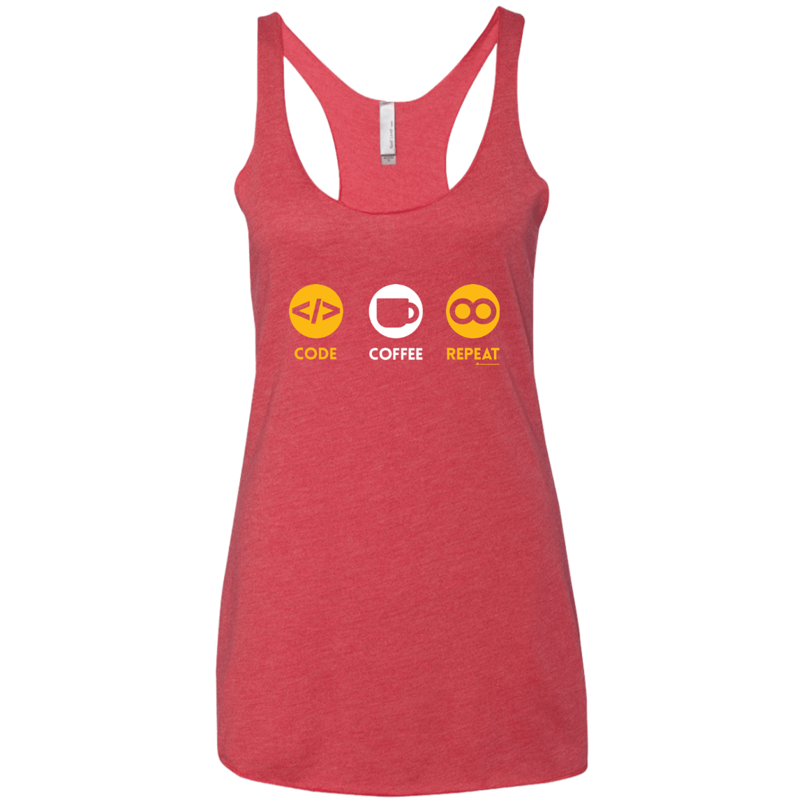 T-Shirts Vintage Red / X-Small Code Coffee Repeat Women's Triblend Racerback Tank