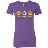 T-Shirts Purple Rush / Small Code Coffee Repeat Women's Triblend T-Shirt