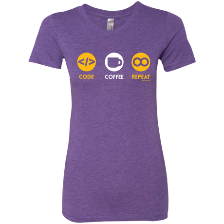 T-Shirts Purple Rush / Small Code Coffee Repeat Women's Triblend T-Shirt