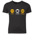 T-Shirts Vintage Black / YXS Code Coffee Repeat Youth Triblend T-Shirt