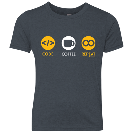 T-Shirts Vintage Navy / YXS Code Coffee Repeat Youth Triblend T-Shirt