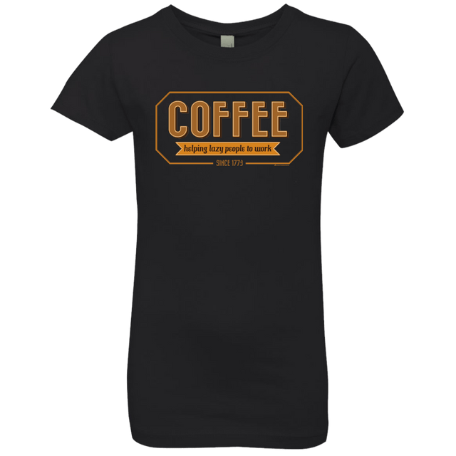 T-Shirts Black / YXS Coffee For Lazy People Girls Premium T-Shirt