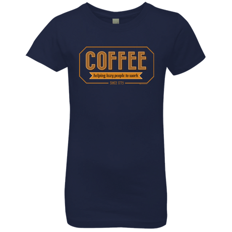 T-Shirts Midnight Navy / YXS Coffee For Lazy People Girls Premium T-Shirt