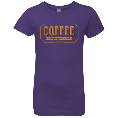 T-Shirts Purple Rush / YXS Coffee For Lazy People Girls Premium T-Shirt