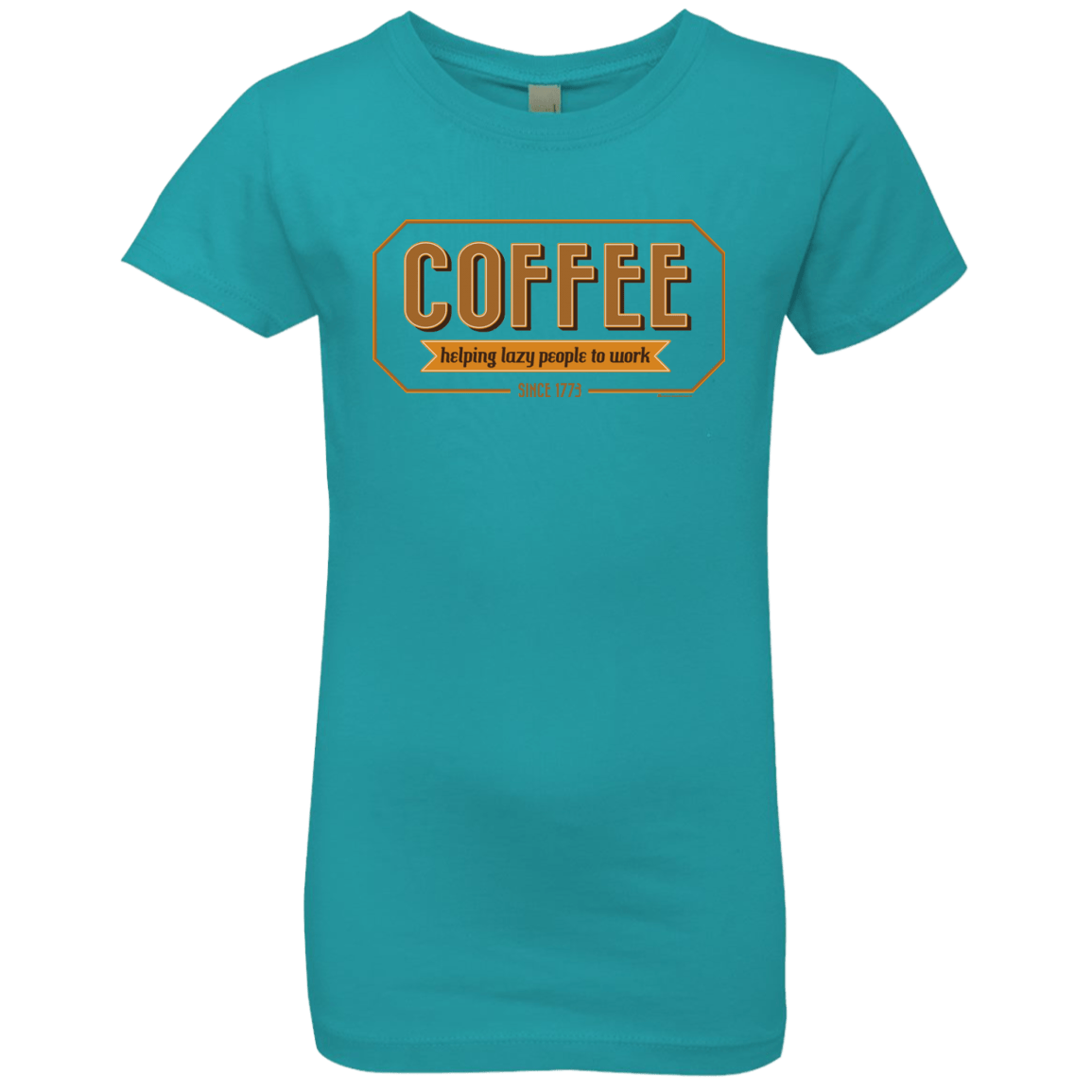 T-Shirts Tahiti Blue / YXS Coffee For Lazy People Girls Premium T-Shirt