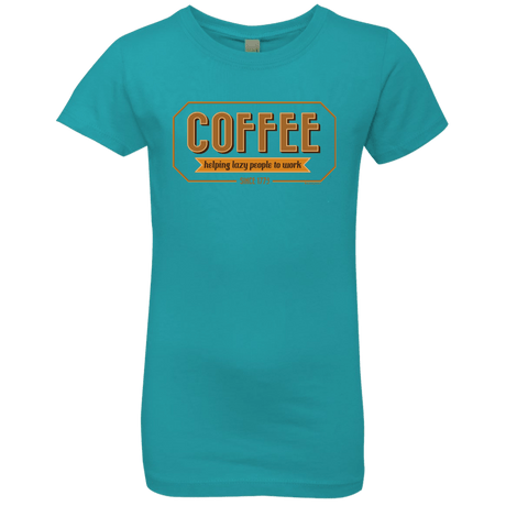 T-Shirts Tahiti Blue / YXS Coffee For Lazy People Girls Premium T-Shirt