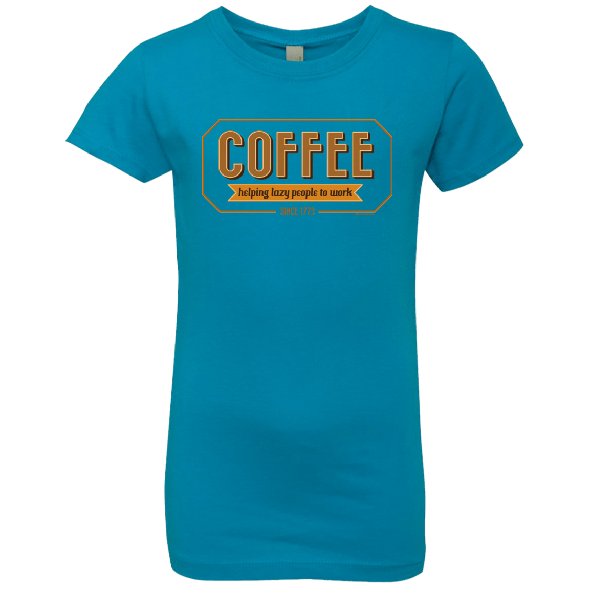 T-Shirts Turquoise / YXS Coffee For Lazy People Girls Premium T-Shirt