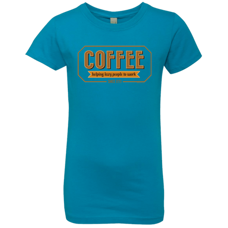 T-Shirts Turquoise / YXS Coffee For Lazy People Girls Premium T-Shirt