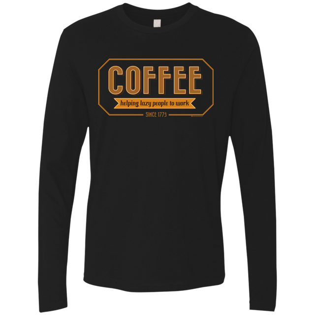 T-Shirts Black / Small Coffee For Lazy People Men's Premium Long Sleeve