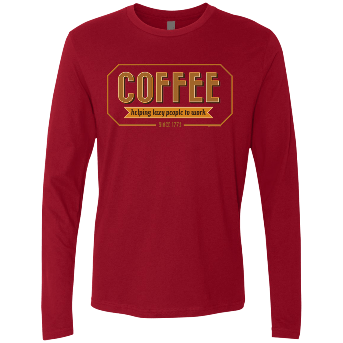 T-Shirts Cardinal / Small Coffee For Lazy People Men's Premium Long Sleeve