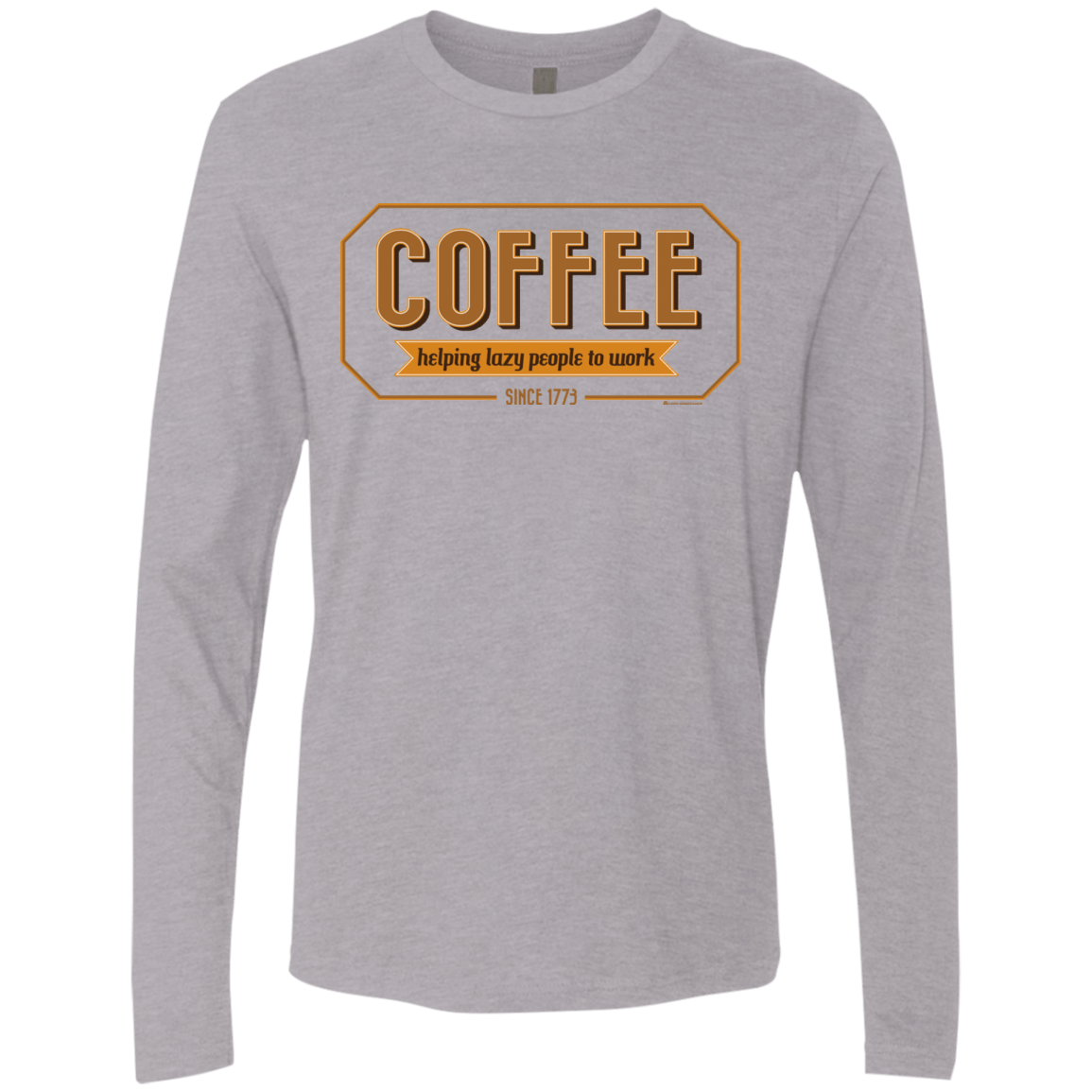 T-Shirts Heather Grey / Small Coffee For Lazy People Men's Premium Long Sleeve