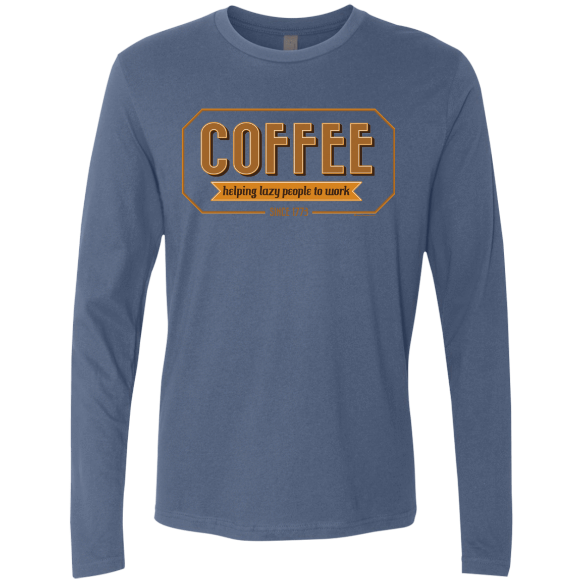 T-Shirts Indigo / Small Coffee For Lazy People Men's Premium Long Sleeve