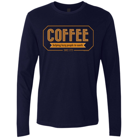 T-Shirts Midnight Navy / Small Coffee For Lazy People Men's Premium Long Sleeve