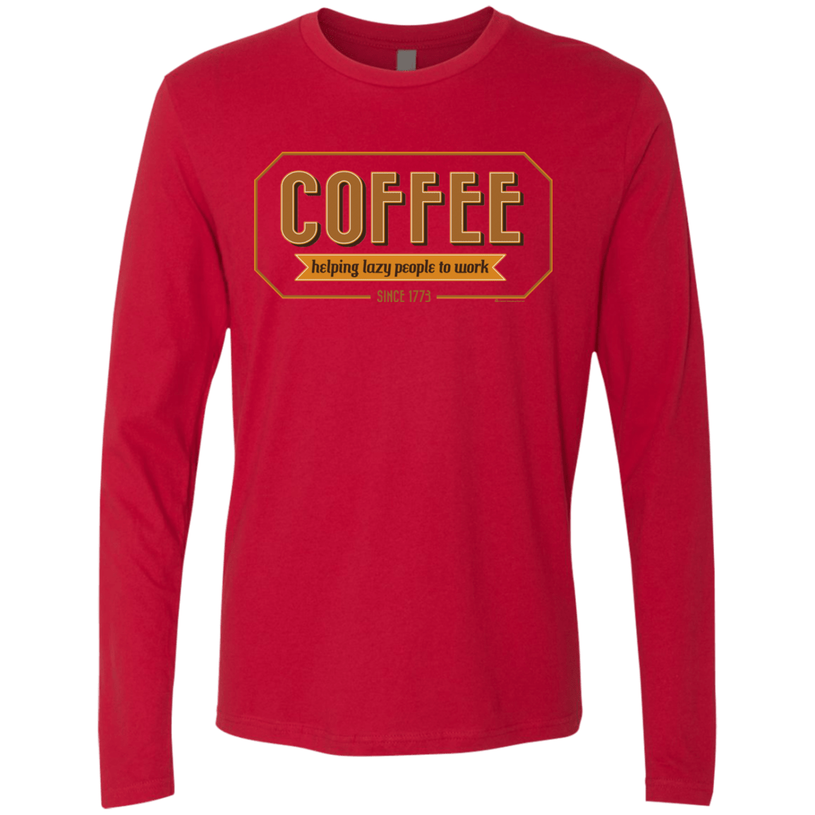 T-Shirts Red / Small Coffee For Lazy People Men's Premium Long Sleeve