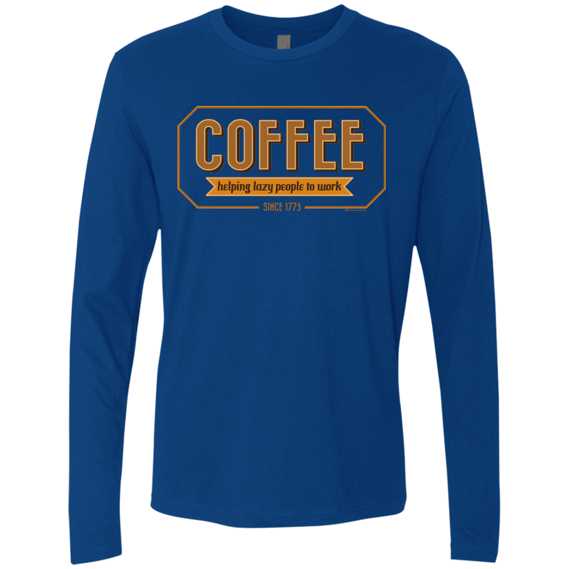 T-Shirts Royal / Small Coffee For Lazy People Men's Premium Long Sleeve