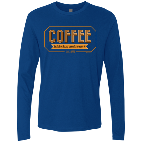 T-Shirts Royal / Small Coffee For Lazy People Men's Premium Long Sleeve