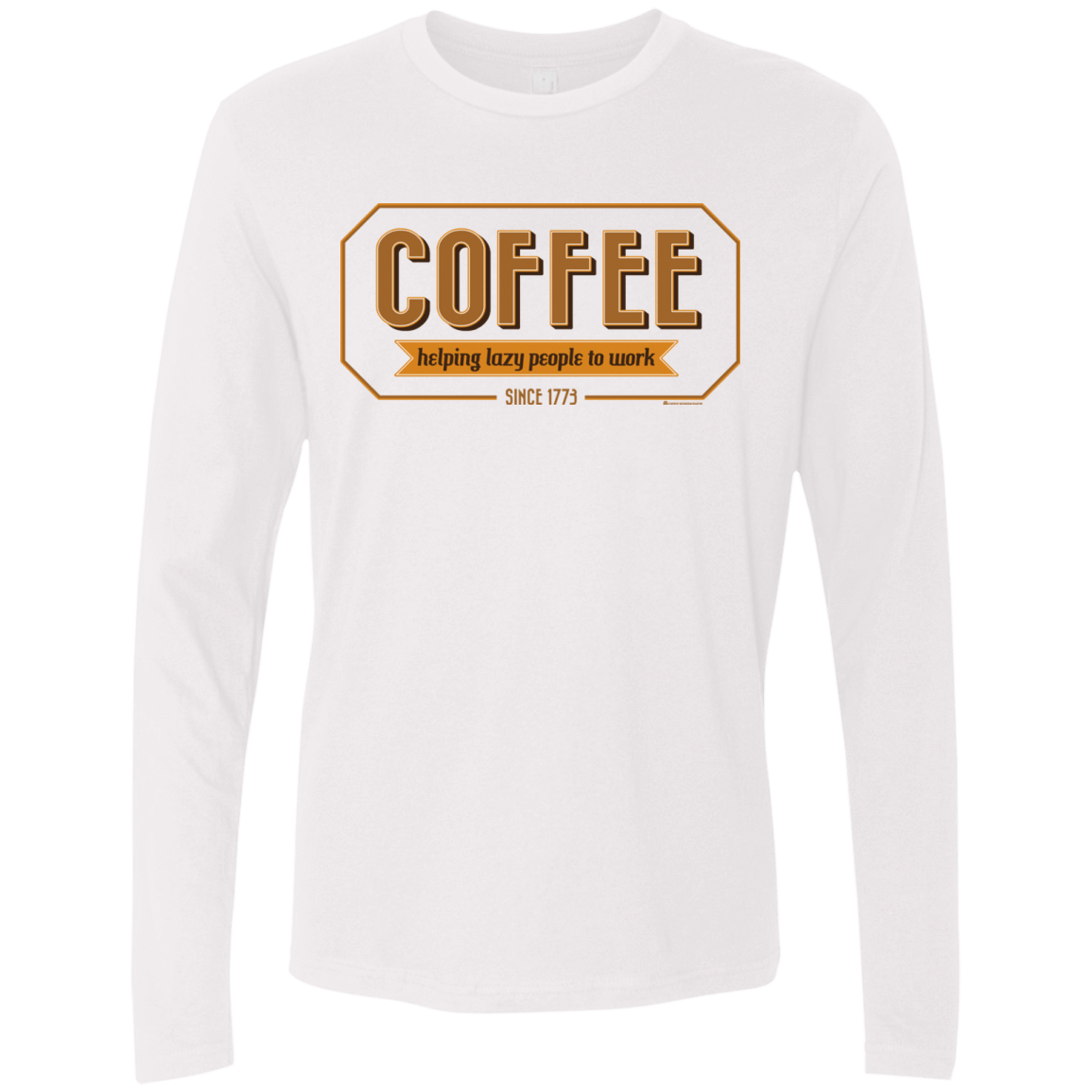 T-Shirts White / Small Coffee For Lazy People Men's Premium Long Sleeve