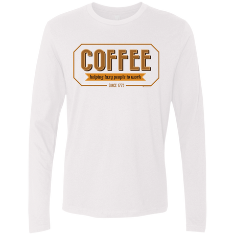 T-Shirts White / Small Coffee For Lazy People Men's Premium Long Sleeve