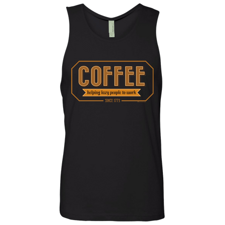 T-Shirts Black / Small Coffee For Lazy People Men's Premium Tank Top