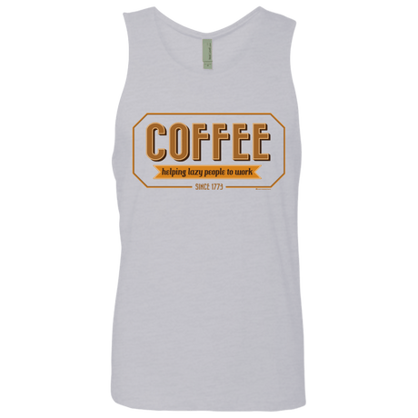 T-Shirts Heather Grey / Small Coffee For Lazy People Men's Premium Tank Top