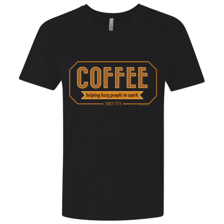 T-Shirts Black / X-Small Coffee For Lazy People Men's Premium V-Neck