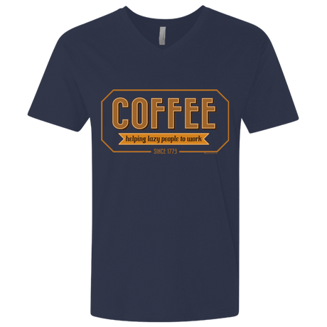 T-Shirts Midnight Navy / X-Small Coffee For Lazy People Men's Premium V-Neck