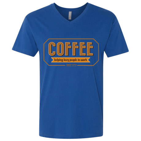 T-Shirts Royal / X-Small Coffee For Lazy People Men's Premium V-Neck