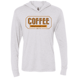 T-Shirts Heather White / X-Small Coffee For Lazy People Triblend Long Sleeve Hoodie Tee