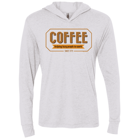 T-Shirts Heather White / X-Small Coffee For Lazy People Triblend Long Sleeve Hoodie Tee