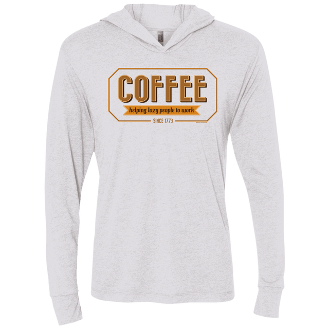 T-Shirts Heather White / X-Small Coffee For Lazy People Triblend Long Sleeve Hoodie Tee
