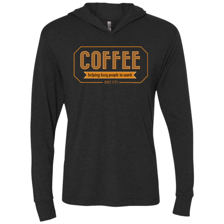 T-Shirts Vintage Black / X-Small Coffee For Lazy People Triblend Long Sleeve Hoodie Tee