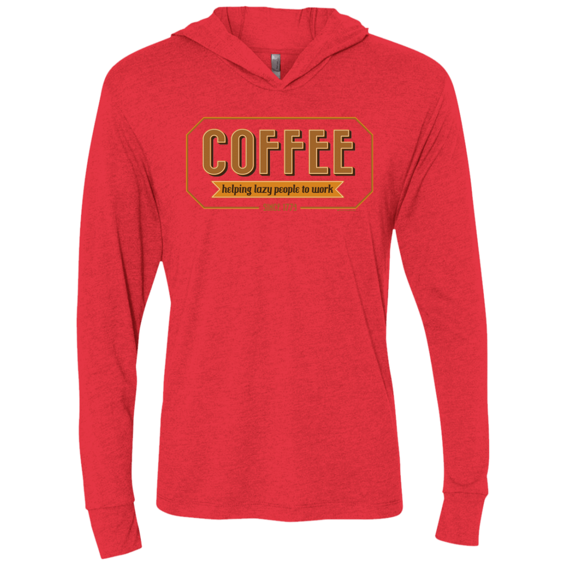 T-Shirts Vintage Red / X-Small Coffee For Lazy People Triblend Long Sleeve Hoodie Tee