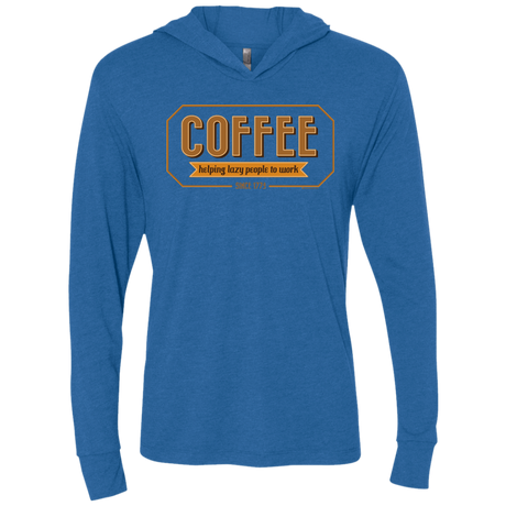 T-Shirts Vintage Royal / X-Small Coffee For Lazy People Triblend Long Sleeve Hoodie Tee